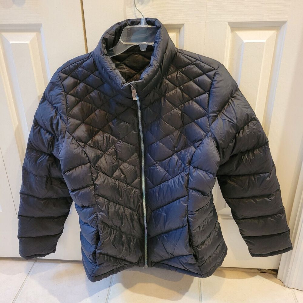 Lucy Women's Black  Full Zip Puffer Jacket Down‎ Filled Size Medium Packable